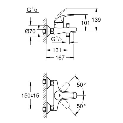 Змішувач для ванни GROHE START 23768000 — Photo 1