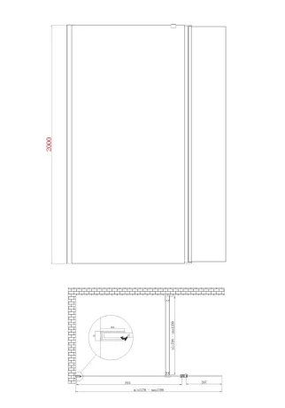 Душова перегородка Koer SR SP03-30x200-TR-01 Walk-In (рух.част) прозоре скло Easy Clean 8мм, хром (KR5399) — Photo 24