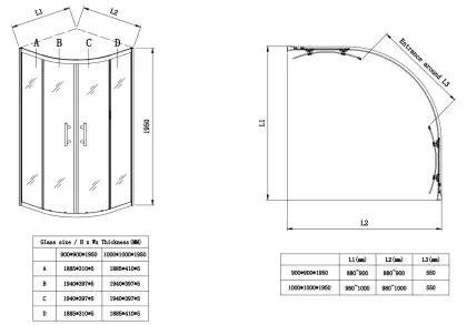 Душова кабіна без піддону Koer SR SC04-90x90x195-TR-07 прозоре скло Easy Clean 5мм, графіт (KR5362) — Photo 9