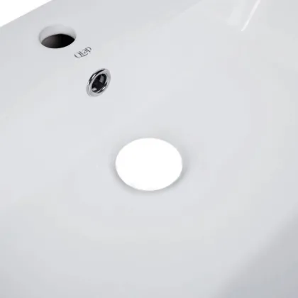 Комплект Qtap Virgo: Раковина підвісна прамокутна 600x420x140 мм White + Донний клапан PU02O — Photo 4
