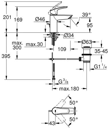 Змішувач для раковини S-розміру Grohe Eurosmart New (33265003) — Photo 6