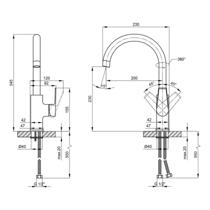 Змішувач для кухні Qtap Pivonka QTPIV9013102UC Chrome — Photo 1