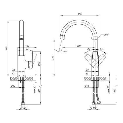 Змішувач для кухні Qtap Pivonka QTPIV9013102UC Chrome — Photo 1