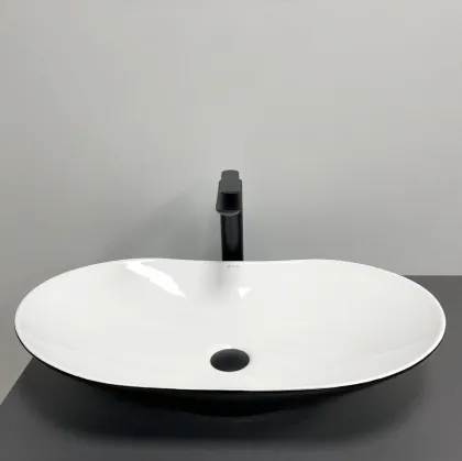 Умивальник (раковина) VBI TURATE BLACK WHITE накладний — Photo 2