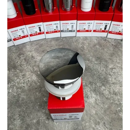 Донний клапан для раковини Koer PW-12-01 1 1/4''  без переливу автоматичний СLICK-СLACK (Колір хром) (KR5798) — Photo 2