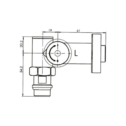 Комплект кранів SD Forte 1/2" НР для рушникосушарки кутовий чорний SF395W15HEB — Photo 1