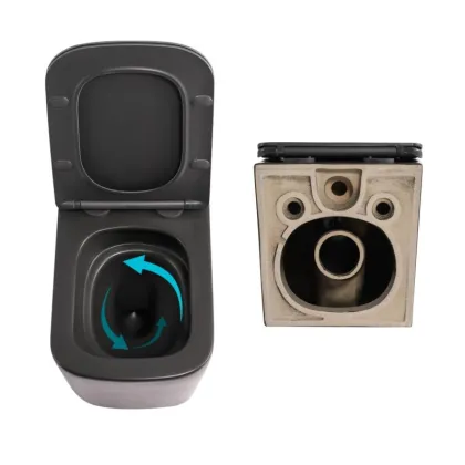 Комплект Qtap Tern Anthracite 3 в 1: підвісний унітаз Ultra Quiet + біде підвісне + раковина накладна QTROBAN49157 — Photo 4
