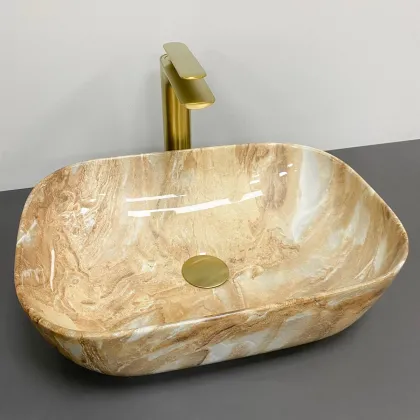 Умивальник VBI RAVENNA BROWN ONYX GLOSSY накладний