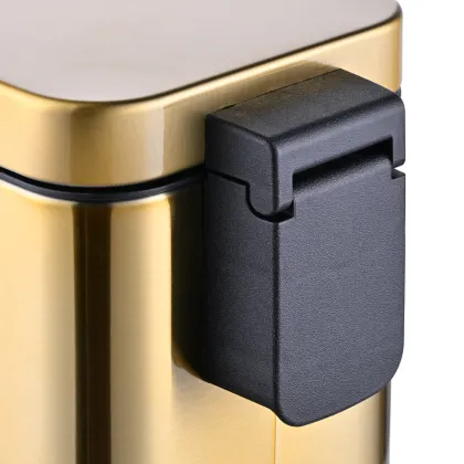 Відро для сміття з плавним закриттям прямокутне Mixxus Premium Quadro-TC0105 Brushed Gold 5 л (колір матове золото) (MI8394) — Photo 7