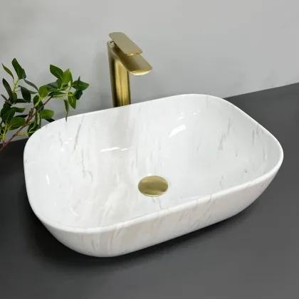 Умивальник (раковина) VBI RAVENNA MARBLE NATURE GLOSSY накладний — Photo 2