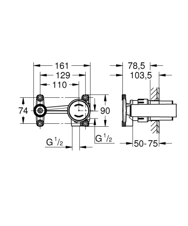 Прихована частина змішувача для раковини із джойстиком Grohe Non Rapido OHM (23429000) — Photo 1