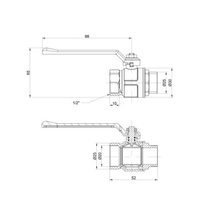 Кран кульовий Icma 1/2&quot; прямий №350 — Photo 1