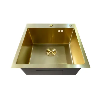 Мийка Mixxus MH5050 Micro Decor Brushed Gold (3.0/0.8) з нерж. сталі (колір матове золото) (MI8214) — Photo 2