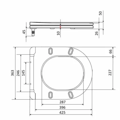 Сидіння для унітаза Qtap (Robin 490) 425x363x50 мм, Matt Black, з мікроліфтом Slim Duroplast, Quick Release QTSC179MB48676 — Photo 1