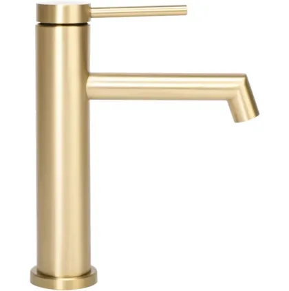 Змішувач для раковини (умивальника) REA FOSS BRUSHED GOLD золотий матовий низький — Photo 1
