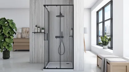 Душова кабіна REA CITY 90х90 BLACK — Photo 3