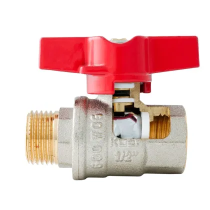 Кран кульовий ГШМ Koer Extreme KE.218-15 - 1/2" FM ручка "метелик" червона (KR5759) — Photo 4