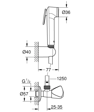 Гігієнічний душовий набір Grohe Tempesta-F Trigger Spray (27514001) — Photo 1