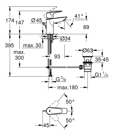 Змішувач для раковини S-розміру Grohe BauEdge New (23328001) — Photo 2