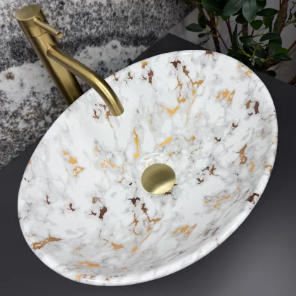 Умивальник (раковина) VBI PARMA MARBLE WHITE GLOSSY накладний — Photo 4