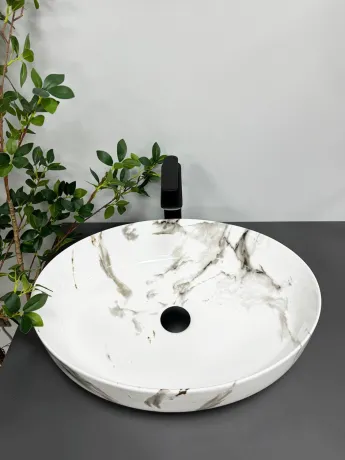 Умивальник (раковина) VBI UDINE CARRARA GLOSSY накладний — Photo 3