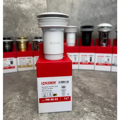 Донний клапан для раковини Koer PW-08-03 1 1/4''  без переливу автоматичнийСLICK-СLACK (Колір білий) (KR5787) — Photo 3