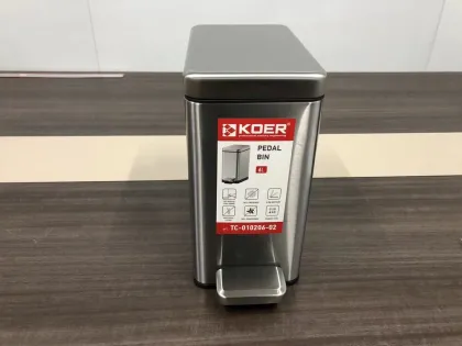 Відро для сміття з плавним закриттям прямокутне Koer TC-010206-02 6 л колір нержавійка (KR5594) — Photo 6