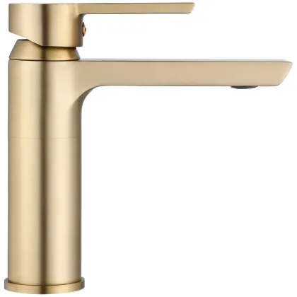 Змішувач для раковини (умивальника) REA ARGUS BRUSHED GOLD золотий матовий низький — Photo 2