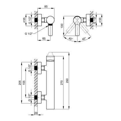 Змішувач для душу Qtap Zdenek QTZDN4032102C Chrome — Photo 1