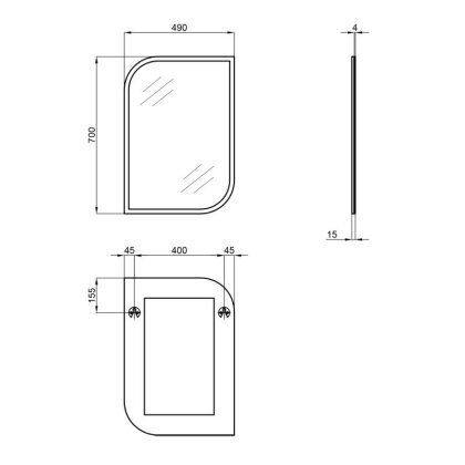 Дзеркало Qtap Scorpio 490х700 White QT1478FL8130AW — Photo 1