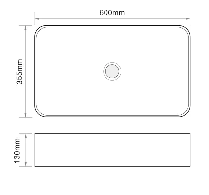 Раковина накладна Mixxus Premium QUADRO-0106 600х355х130mm (MP6523) — Photo 4