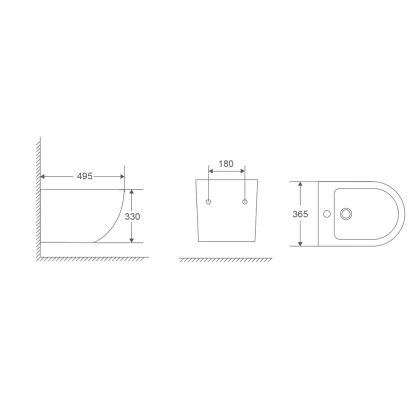 Біде підвісне Mixxus Premium Ellipse-0501 495x365x325mm (MP6469) — Photo 1
