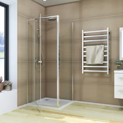 Душова кабіна без піддону Koer SR SC05-90x90x195-TR-01 прозоре скло Easy Clean 6мм, хром (KR5363) — Photo 6