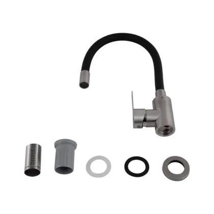 Змішувач для кухні Brinex Pure 015F3 з гнучким виливом   Nickel/Black BRIPUR015F3NKB — Photo 3