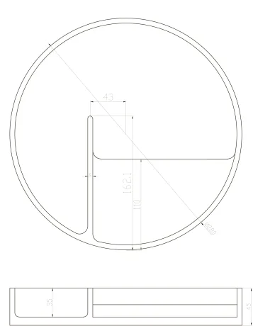 Тарілка для косметики, кам'яна Solid surface D280*45mm — Photo 1
