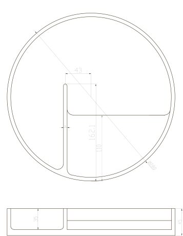 Тарілка для косметики, кам&#039;яна Solid surface D280*45mm — Photo 1