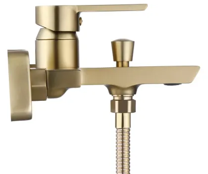 Змішувач для ванни та душу REA ARGUS BRUSHED GOLD настінний з виливом — Photo 4