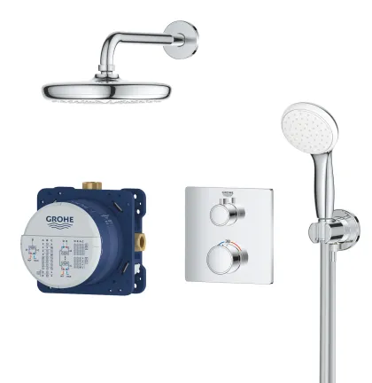 Душова система прихованого монтажу з термостатом Grohe Grohtherm Convent. Concealed (34729000) — Photo 3