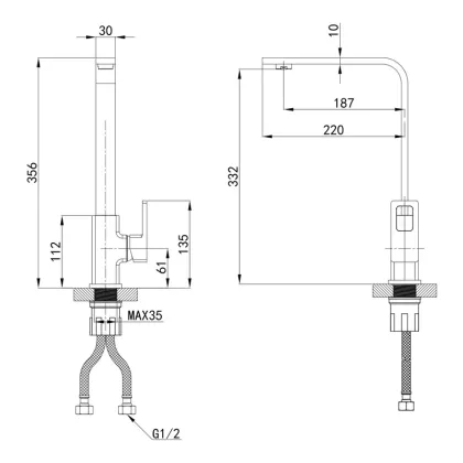 Змішувач для кухні Mixxus Premium LOREN 017 (MI6802) — Photo 1