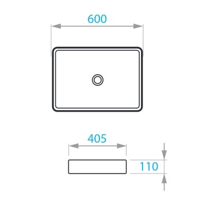 KVADRO умивальник на стільницю 600х405 мм — Photo 2