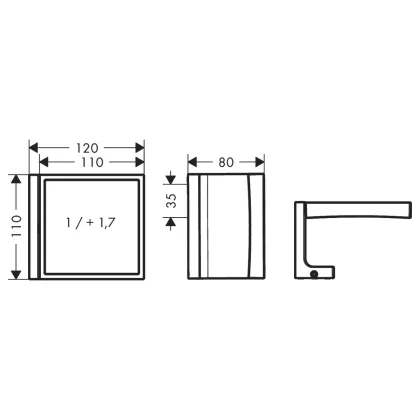 AXOR UNIVERSAL RECTANGULAR дзеркало — Photo 1