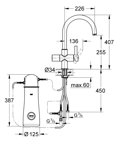 Змішувач для кухні з підключенням до фільтру Grohe Blue Pure (33251000) — Photo 10