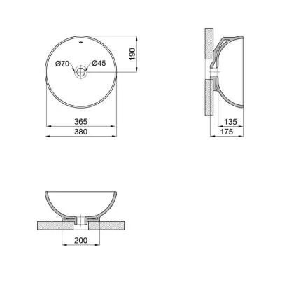 Раковина-чаша Qtap Robin 383х383х175 White QT1311L408WN — Photo 1