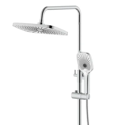 Душова система універсальна Qtap Gemini на три споживача (з виливом) QTGEM111CRW45687 Chrome/White — Photo 3