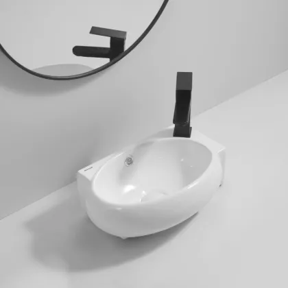 Раковина підвісна Mixxus Premium DIVERSE-1201-L 400х215х140mm з отвором під змішувач та переливом (MP6507) — Photo 8