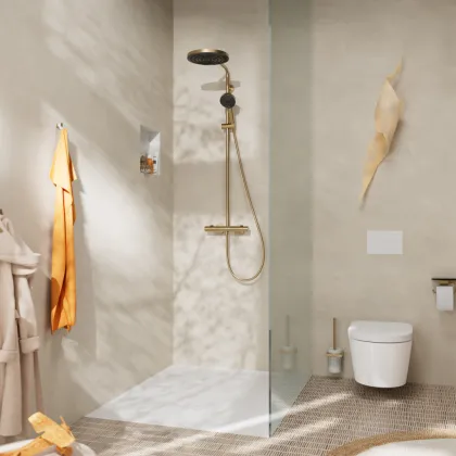 PULSIFY S PURO Showerpipe душова система 260 з термостатом, колір шліфованна бронза — Photo 5
