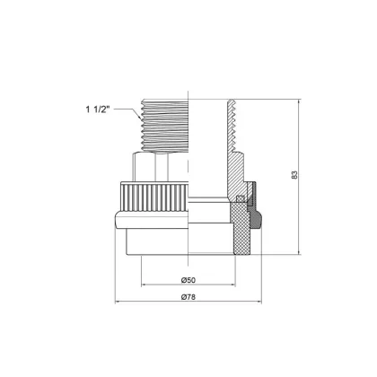 Муфта PPR Thermo Alliance 50х1" 1/2 ЗР — Photo 1
