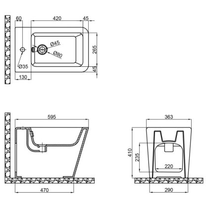 Біде напольний Qtap Tern 560х360х400 White QT1744003CW — Photo 1