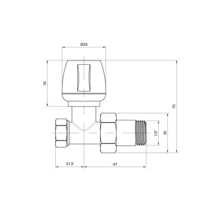 Кран радіаторний Icma 1/2&quot; №813 — Photo 1