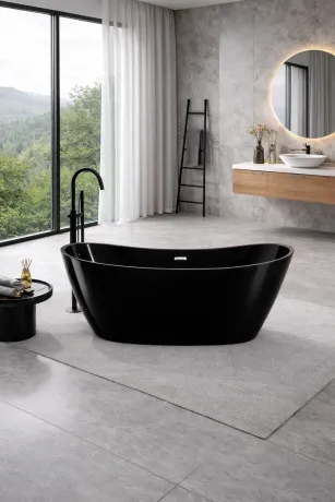 Ванна VBI MARMOLADA BLACK 170 x 75 окремостояча — Photo 1